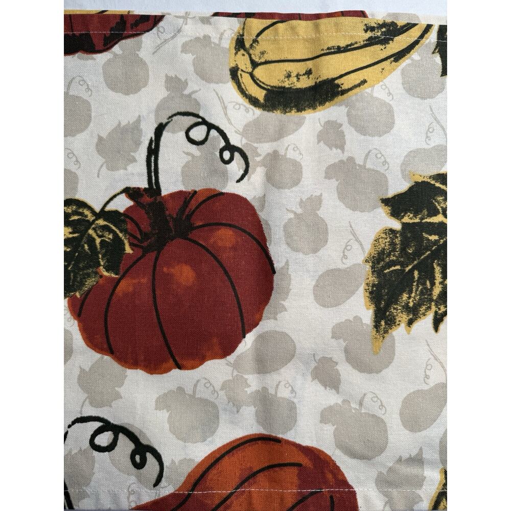 VHC Brands 90”x13” Table Runner Pumpkin Leaves Orange Beige New